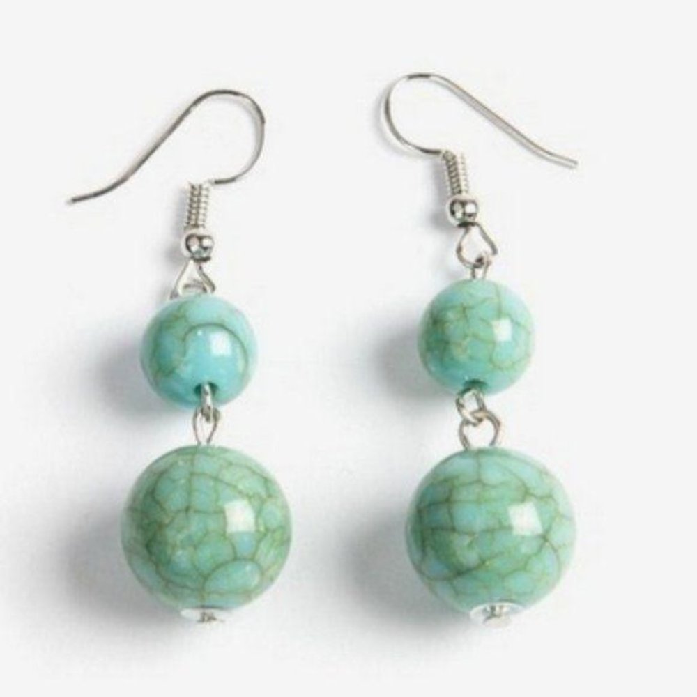 Octavia & Co. Turquoise & Silver Bauble Earrings